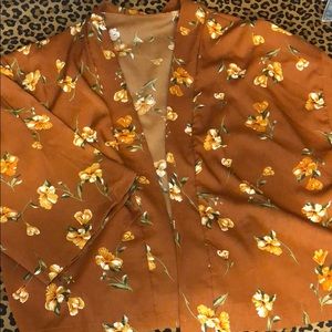 Brown Floral Kimono